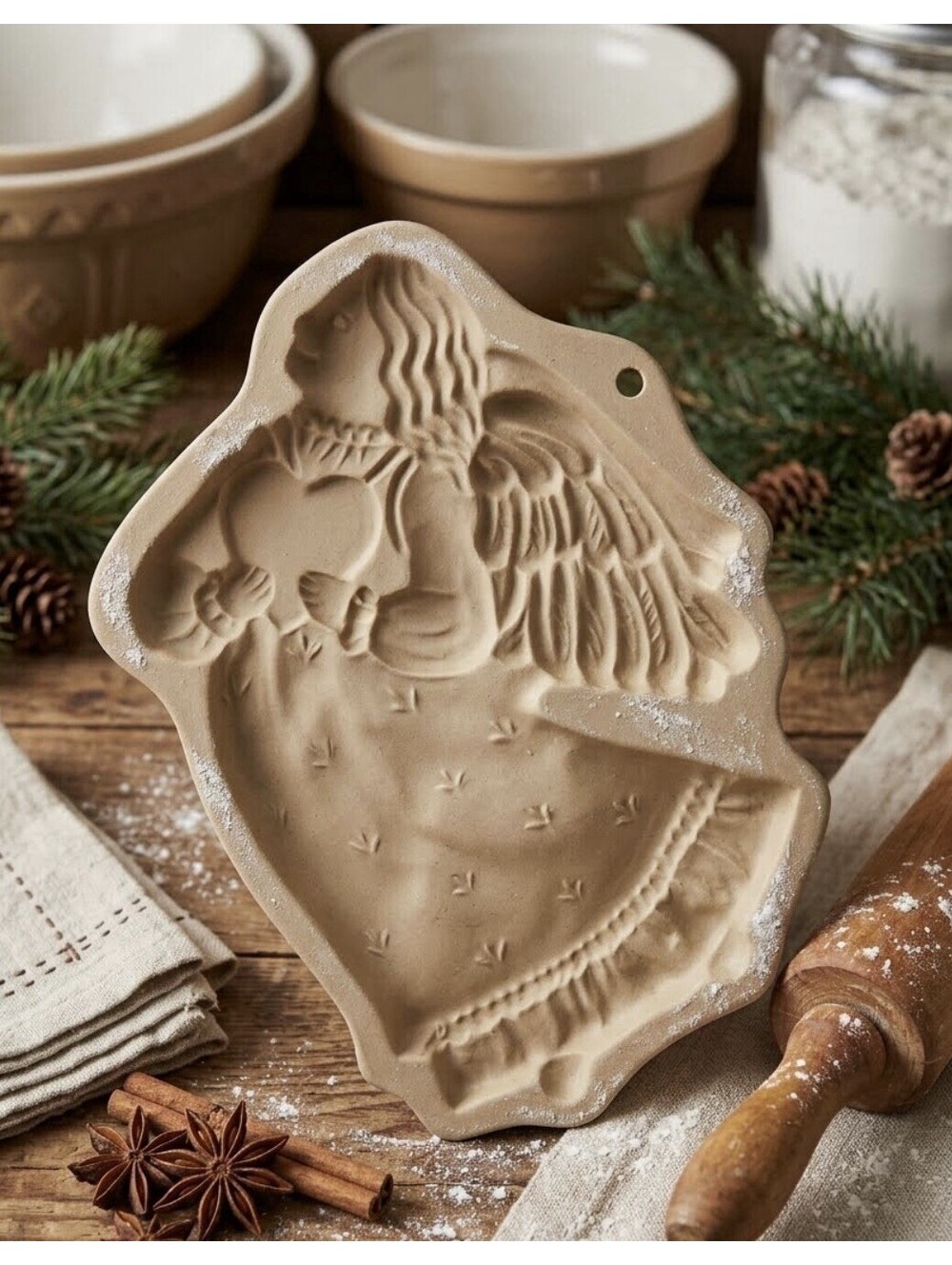 Brown Bag Cookie Art Christmas Angel 1987 Hill Design Cookie Mold Retired.